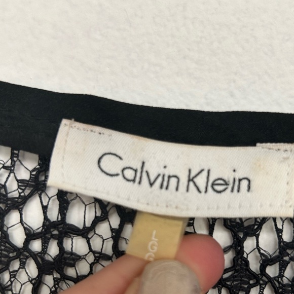 Calvin Klein Black Lace Quarter Zip Up Women’s Shirt Top L Size Large​ - Picture 2 of 6